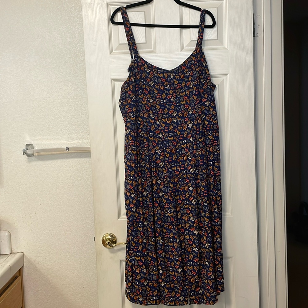 Madewell Floral Tie-Strap Midi Dress in Garden Party Size 20